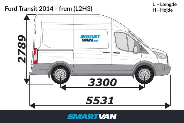 Plastiksider Ford Transit – L2H3, baghjulstræk 2 bagdøre & 1 skydedør - Billede 2