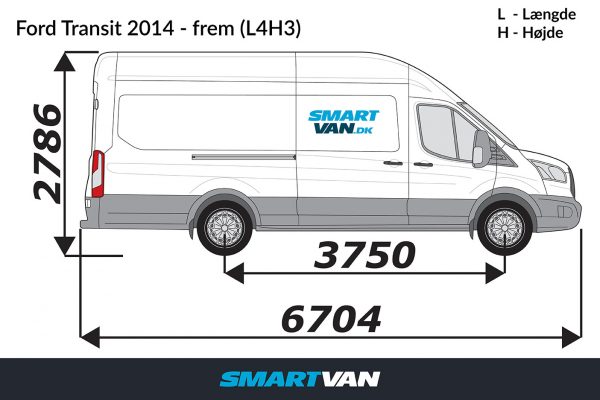 Plastiksider Ford Transit – L4H3, baghjulstræk 2 bagdøre & 1 skydedør - Billede 2