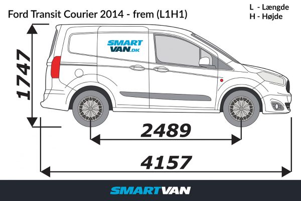 Letvægtspanel Ford Courier 2014-24 – L1H1, 2 bagdøre & 1 skydedør - Billede 2
