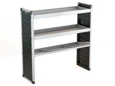 Enkelt reol med 2 vinkelrette & 1 skrå hylde - H1279 X B1250