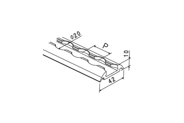 Airline Track / 1,9m Alu skinne til vognbund/loft - Billede 3