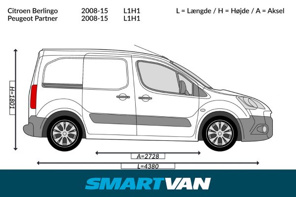 Varerumsgulv - Berlingo, Partner L1, 2 bagdøre & 1 skydedør (2008-2018) - Billede 3