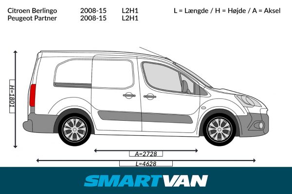 Varerumsgulv - Berlingo, Partner L2, 1 & 2 skydedøre (2008-2018) - Billede 3
