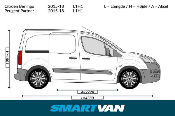 Varerumsgulv - Berlingo, Partner L1, 2 bagdøre & 1 skydedør (2008-2018) - Billede 4