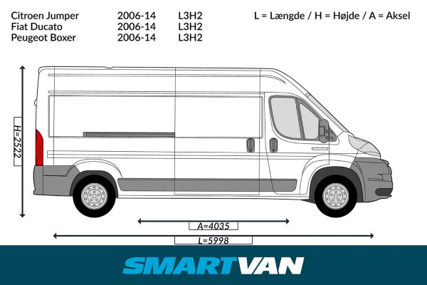 Loftkit / 4mm grå plast / Jumper Ducato Boxer 06- Movano 22- ProAce Max 24- (L3H2) / 1 skydedør - Billede 3