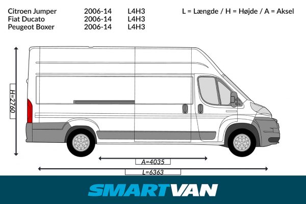 Varerumsbund Jumper Ducato Boxer 06- Movano 22- ProAce Max 24- L4, 2 bagdøre & 2 skydedøre - Billede 4