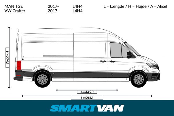 Varerumsgulv Crafter, TGE 17 -> L4, Baghjulstræk 2 bagdøre & 1 skydedør - Billede 4