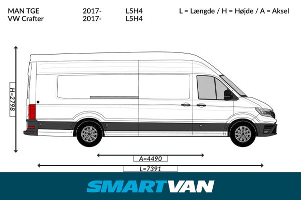 Panelkit / 4mm lysegrå finer / Crafter TGE 17- (L5H4) / 2 skydedøre RWD - Billede 3