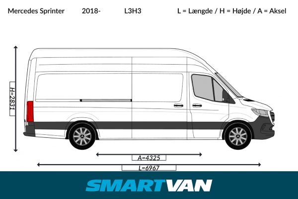 Varerumsgulv Sprinter 06 ->, Crafter 06-17 - L3 baghjulstræk 2 bagdøre & 2 skydedøre - Billede 8