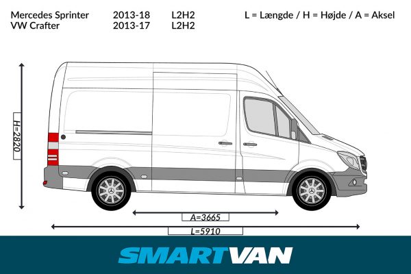 Varerumsgulv Sprinter 06 ->, Crafter 06-17 i brun – L2, baghjulstræk 1 skydedør - Billede 9