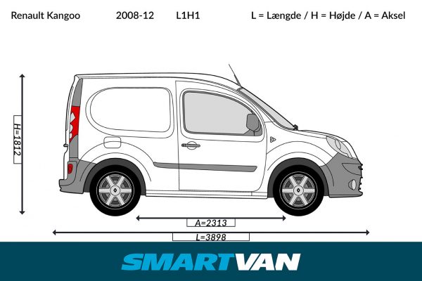 Letvægtspaneler Citan 12-21 Kangoo 09-21 – L1H1 2 bagdøre & 1 skydedør - Billede 2