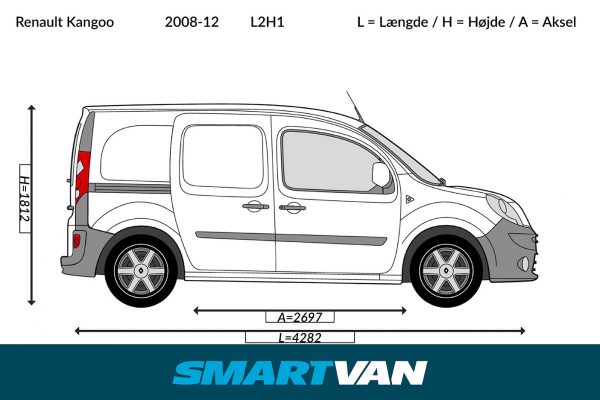 Varerumsbund Kangoo 09-21 Citan 12-21 NV250 19-21 (L2), 1 skydedør - Billede 3