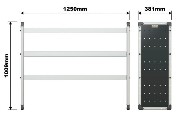 Enkelt fag med 3 vinkelret(e) hylde(r) H1000 X B1250 - Billede 2