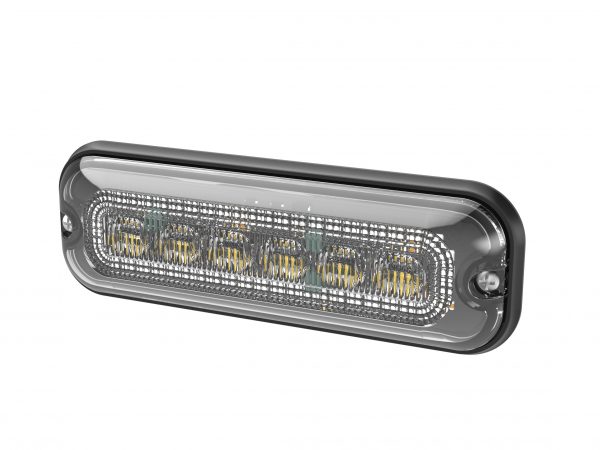 Hvid LED markeringslys med gult blitz og klart glas. - Billede 3