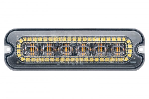 Hvid LED markeringslys med gult blitz og klart glas. - Billede 2