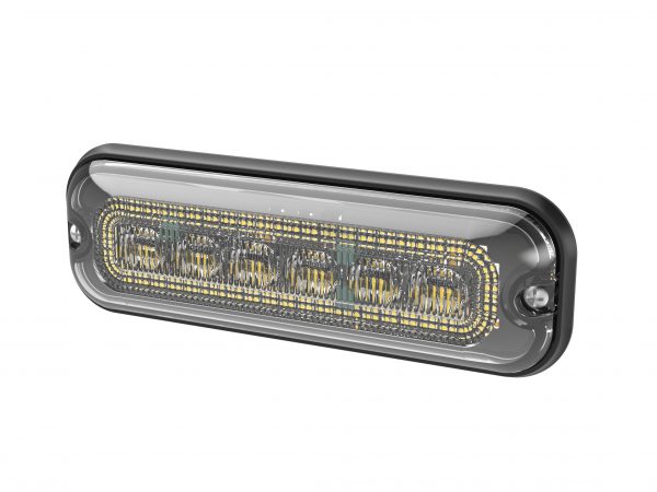 Hvid LED markeringslys med gult blitz og klart glas. - Billede 4