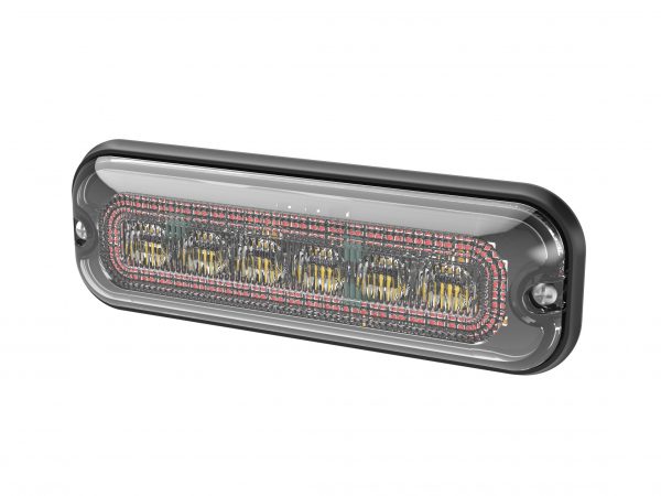 Rød LED markeringslys med gult blitz og klart glas - Billede 3