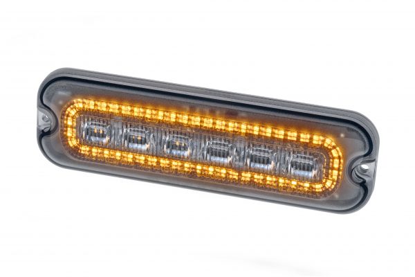 Hvid LED markeringslys med gult blitz og klart glas. - Billede 7