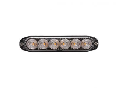 LED Blitzblink med 6 LED´er. Gult blitz med klart glas. Godkendt til natsænkning.