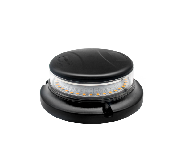 LED Micro rotorblink til planmontering. Gult blitz med klart glas.