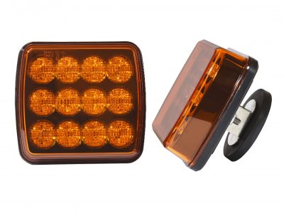 2 stk. Gule LED blitzlamper med batteri og magnetmontering