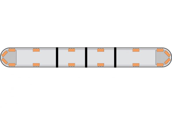 LED lygtebro med gult lys og klart glas. 48 store kraftige LED´er. Længde 183 cm - Billede 2