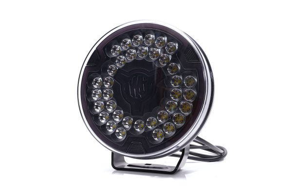 LED 9" fjernlygte med BLACK front. Hvidt og gult positionslys. Ref 27. - Billede 2