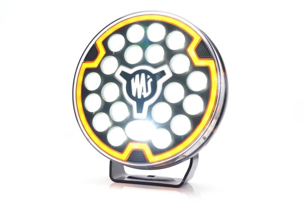LED 9" fjernlygte med Black front. Hvidt og gult positionslys. Ref 50. - Billede 3