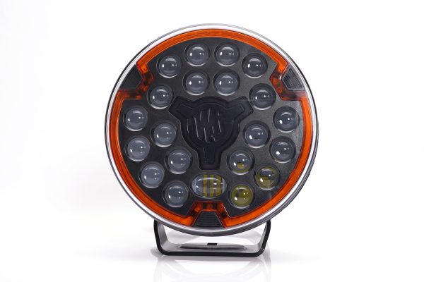 LED 9" fjernlygte med gult blitzblink og hvidt positionslys. Ref 50. - Billede 2