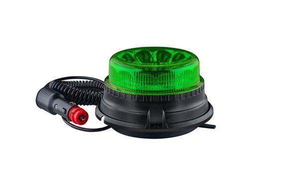 Grønt LED rotorblink med magnet og sugekop.  Må bruges af frivillige som indgår i TrygFondens Hjerteløber-ordning eller i 112 akuthjælperordninger.