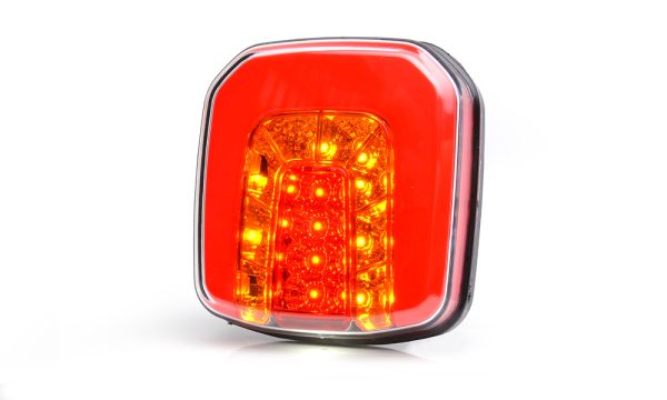 WAŚ W145 - Firkantet LED baglygte med integreret modstand for blinkudfaldskontrol. Positionslys, stoplys, blinklys og nummerpladelys. NEON-look