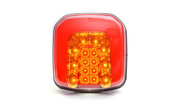 WAŚ W145 - Firkantet LED baglygte med integreret modstand for blinkudfaldskontrol. Positionslys, stoplys, blinklys og nummerpladelys. NEON-look. WAS5 stik - Billede 6