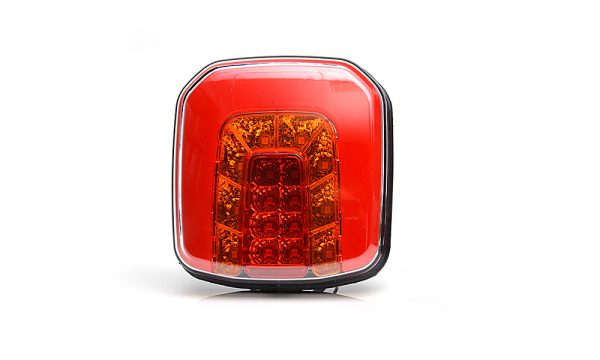 WAŚ W145 - Firkantet LED baglygte med integreret modstand for blinkudfaldskontrol. Positionslys, stoplys, blinklys og nummerpladelys. NEON-look. WAS5 stik - Billede 2