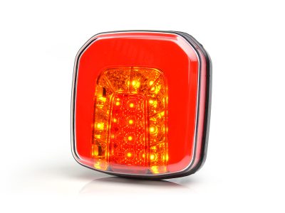 WAŚ W145 - Firkantet LED baglygte med integreret modstand for blinkudfaldskontrol. Positionslys, stoplys, blinklys. NEON-look