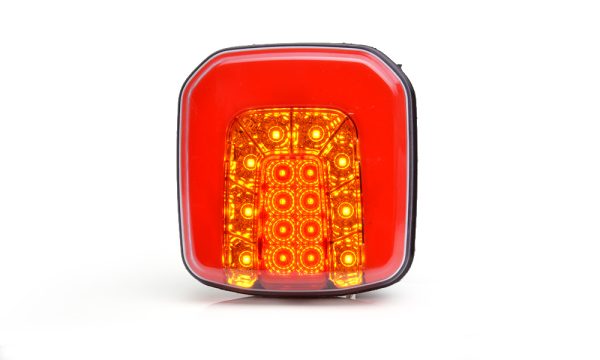 WAŚ W145 - Firkantet LED baglygte med integreret modstand for blinkudfaldskontrol. Positionslys, stoplys, blinklys. NEON-look - Billede 2