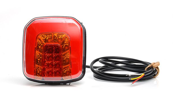 WAŚ W145 - Firkantet LED baglygte med integreret modstand for blinkudfaldskontrol. Positionslys, stoplys, blinklys. NEON-look - Billede 3