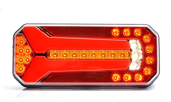 WAŚ W150 - Firkantet LED baglygte med positionslys, stoplys, tågelys, baklys, blinklys og nummerpladelys. NEON-look - Billede 2