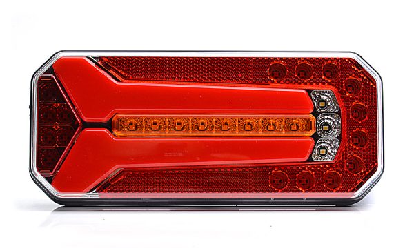 WAŚ W150DD - Firkantet LED baglygte med positionslys, stoplys, tågelys, baklys, nummerpladelys og dynamisk blinklys. NEON-look - Billede 3