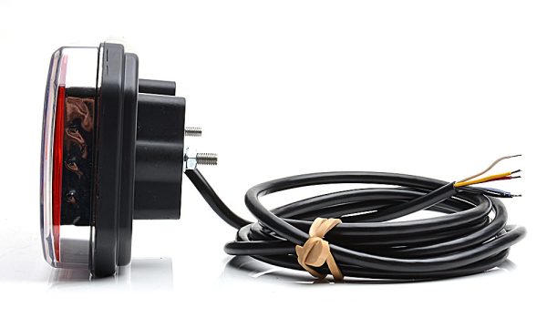 WAŚ W150DD - Firkantet LED baglygte med positionslys, stoplys, tågelys, baklys, nummerpladelys og dynamisk blinklys. NEON-look - Billede 5