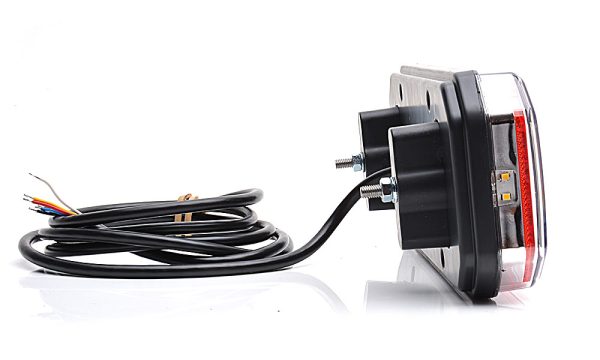 WAŚ W150DD - Firkantet LED baglygte med positionslys, stoplys, tågelys, baklys, nummerpladelys og dynamisk blinklys. NEON-look - Billede 6