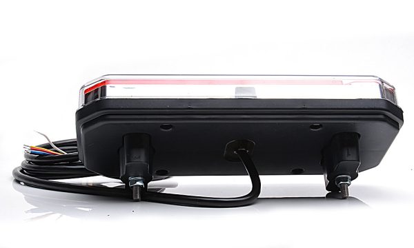 WAŚ W150DD - Firkantet LED baglygte med positionslys, stoplys, tågelys, baklys, nummerpladelys og dynamisk blinklys. NEON-look - Billede 7