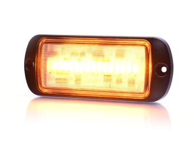 WAŚ W217 - Gult LED blitzblink med klart glas og 30 LED´er i sort aluminium hus. Kan synkroniseres.