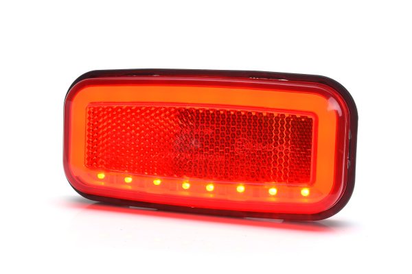 WAŚ W225 - LED baglygte med stop- og positionslys med refleks. Rødt glas.