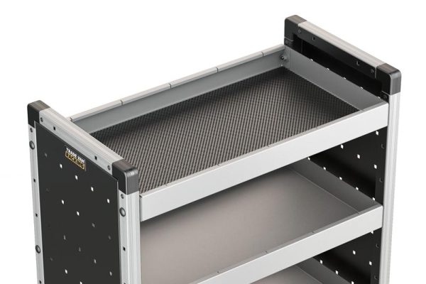 3x Plastboks & Gummimåtte, 670mm - til 750mm reol - Billede 2
