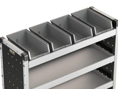 4x Plastboks & Gummimåtte, 920mm - til 1000mm reol
