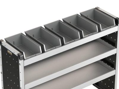 5x Plastboks & Gummimåtte, 1170mm - til 1250mm reol