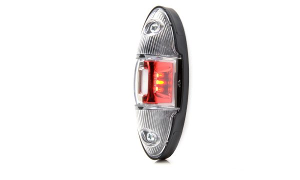 WAŚ W105 - Oval sidemarkeringslygte med klart glas. 6 LED´er