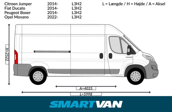 Loftkit / 4mm grå plast / Jumper Ducato Boxer 06- Movano 22- ProAce Max 24- (L3H2) / 1 skydedør - Billede 4