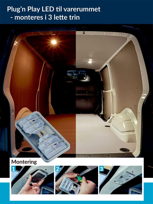 LED lys til varerummet - Partner Berlingo 08-18 / Jumpy Scudo Expert 07- ProAce 13- Vivaro 19- Scudo 22- - Billede 2