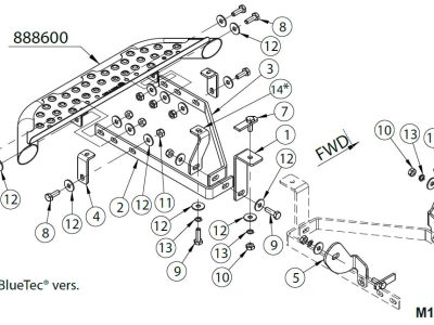 Trinbræt kabine / Monteringskit til 888600 / V-Klasse & Vito 14-24